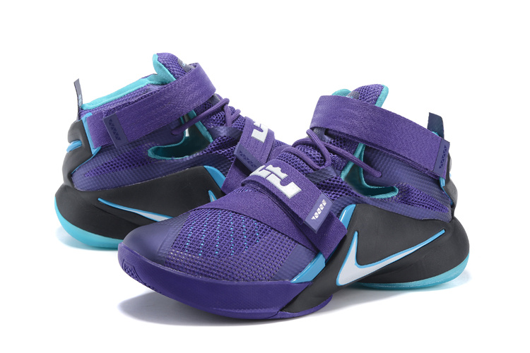 Nike LeBron Solider 9 Purple Hornets Basketball Shoes - Click Image to Close